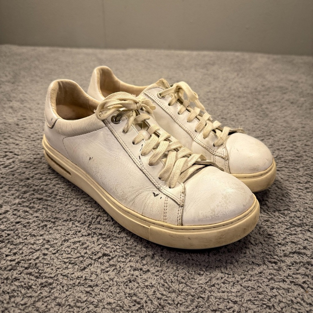 Birkenstock Bend Low Shoes Womens 38 White Leather Casual‎ Comfort Sneakers
